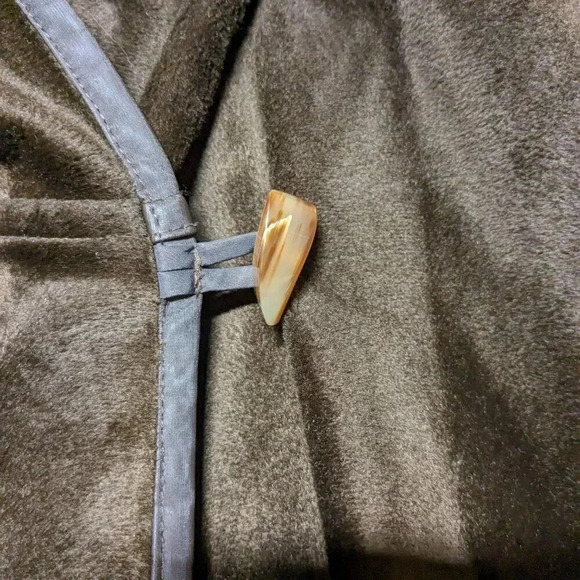 Mycra Pac Brown Coat Velvet Fleece Hood Size Medium Large Donatella - Picture 8 of 12